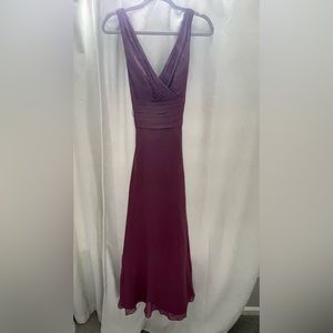 long chiffon surplice tank bridesmaid dress - David’s bridal